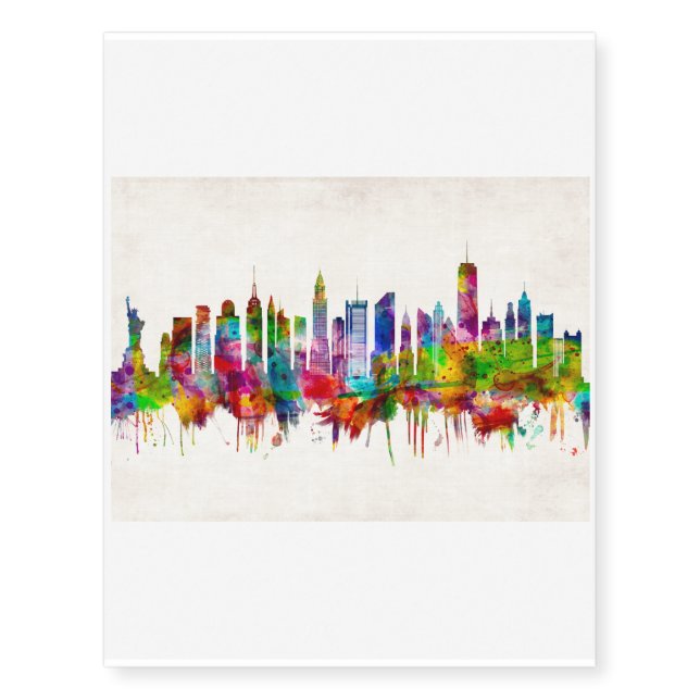 New York City Skyline Temporary Tattoos (Front)