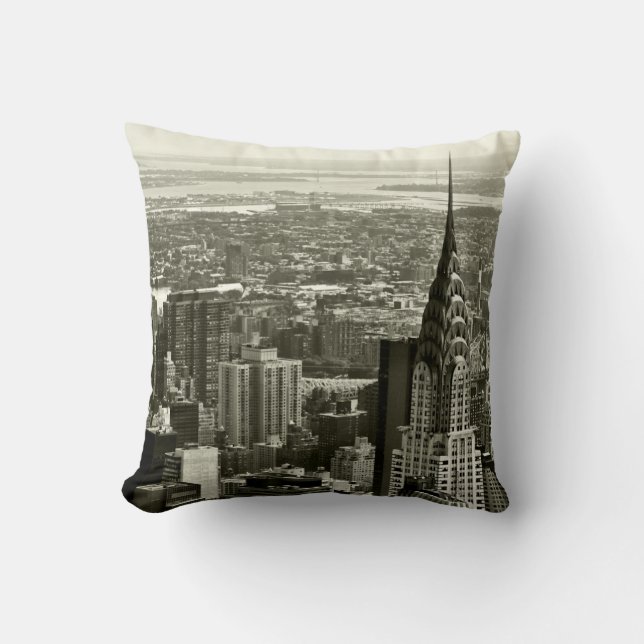 New York City Skyline Throw Pillow (Front)