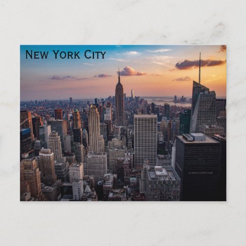New York City Skyline Travel Photo Postcard