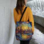 New York City Skyline van Gogh style Crossbody Bag<br><div class="desc">the New York City skyline by night painted in the style of famouw Dutch painter Van Gogh</div>