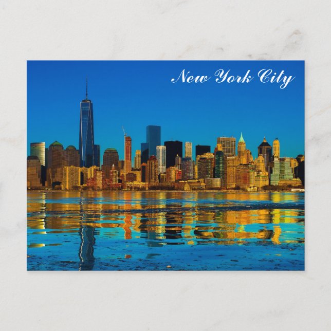 New York City Skyline Watercolor Illustration Postcard (Front)