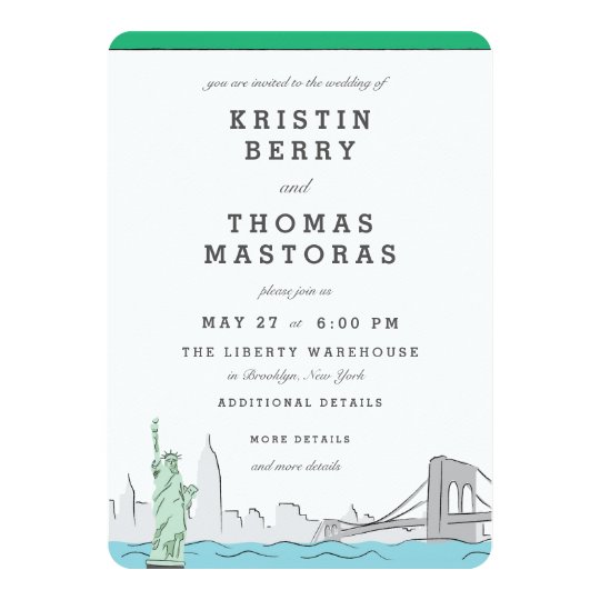 New York City Skyline Wedding Invitation