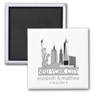 New York City Skyline Wedding Magnet