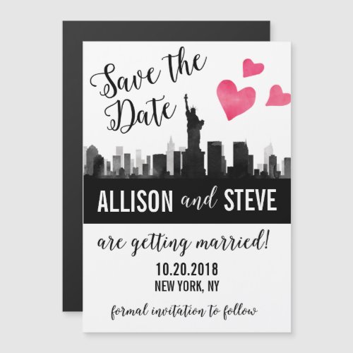 New York City Skyline Wedding Save the Date Magnet