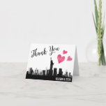 New York City Skyline Wedding Thank You Card at Zazzle