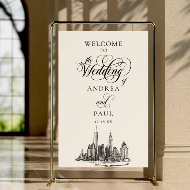 New York City Skyline Wedding Welcome Sign (Creator Uploaded)