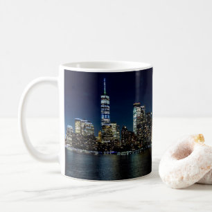 New York City Skyscraper Towers Night USA America Coffee Mug