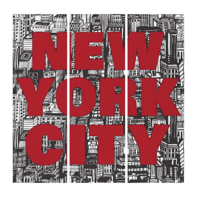 New York City | Skyscraper Typography Triptych (Front)