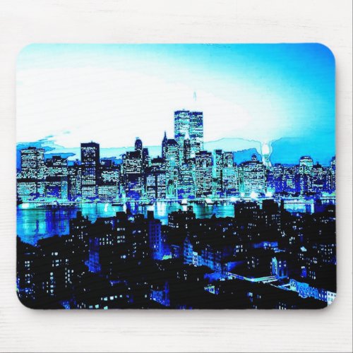 New York City Skyscrapers at Night Mouse Pad