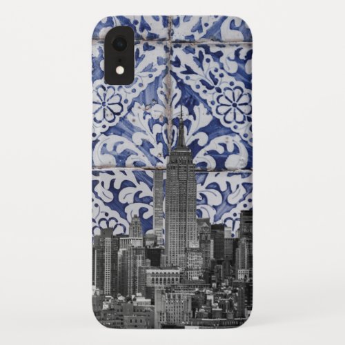 New York City Skyscrapers Meet Portuguese Tiles iPhone XR Case