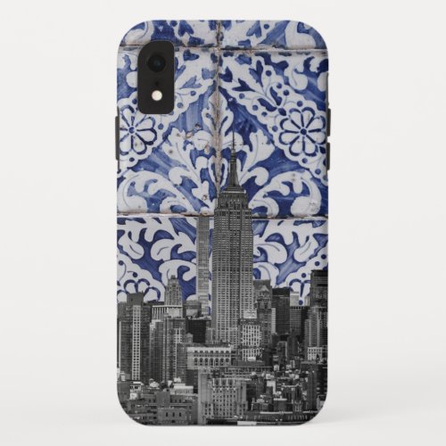 New York City Skyscrapers Meet Portuguese Tiles iPhone XR Case