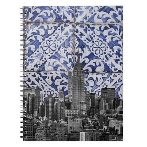 New York City Skyscrapers Meet Portuguese Tiles Notebook
