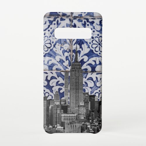 New York City Skyscrapers Meet Portuguese Tiles Samsung Galaxy S10 Case