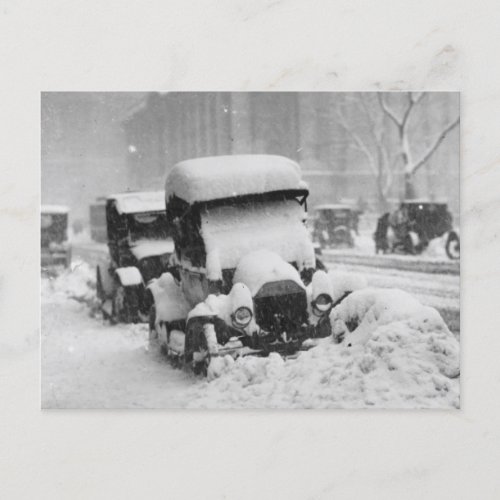 New York City Snow Storm of 1917 Postcard