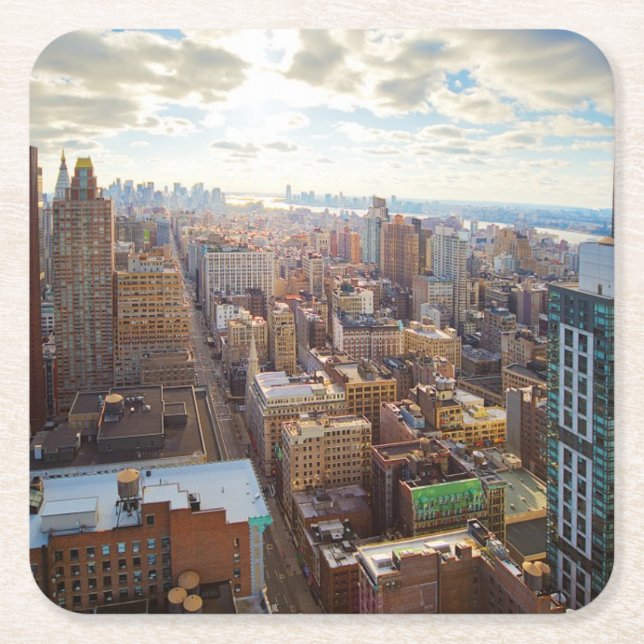 New York City Square Paper Coaster (Front)