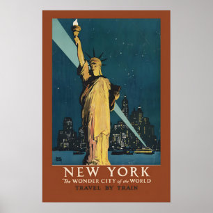 New York City - Statue of Liberty 1930s Vintage Poster