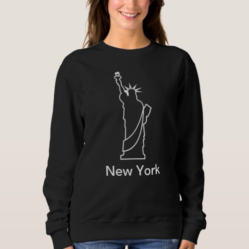 New York City Statue of Liberty Modern White Sweatshirt