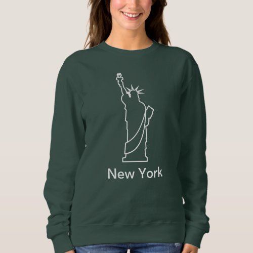 New York City Statue of Liberty Modern White Sweatshirt