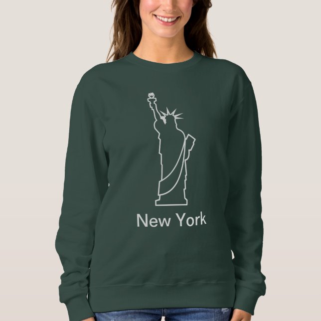 New York City Statue of Liberty Modern White Sweatshirt (Front)