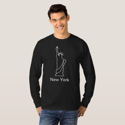 New York City Statue of Liberty Modern White  T_Shirt
