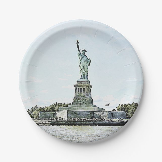 New York City - Statue of Liberty Paper Plates (Front)