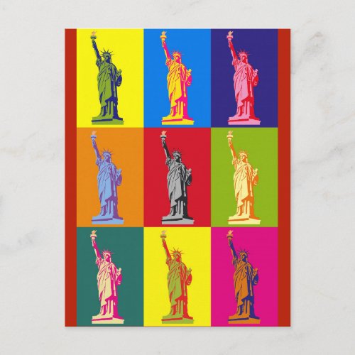 New York City Statue of Liberty Pop Art Postcard