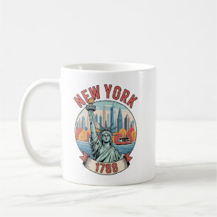 New York City Statue of Liberty Retro Coffee Mug