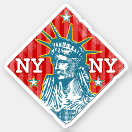 New York City Statue of Liberty Retro NY Travel Sticker