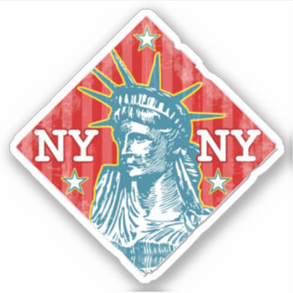 New York City Statue of Liberty Retro NY Travel Sticker