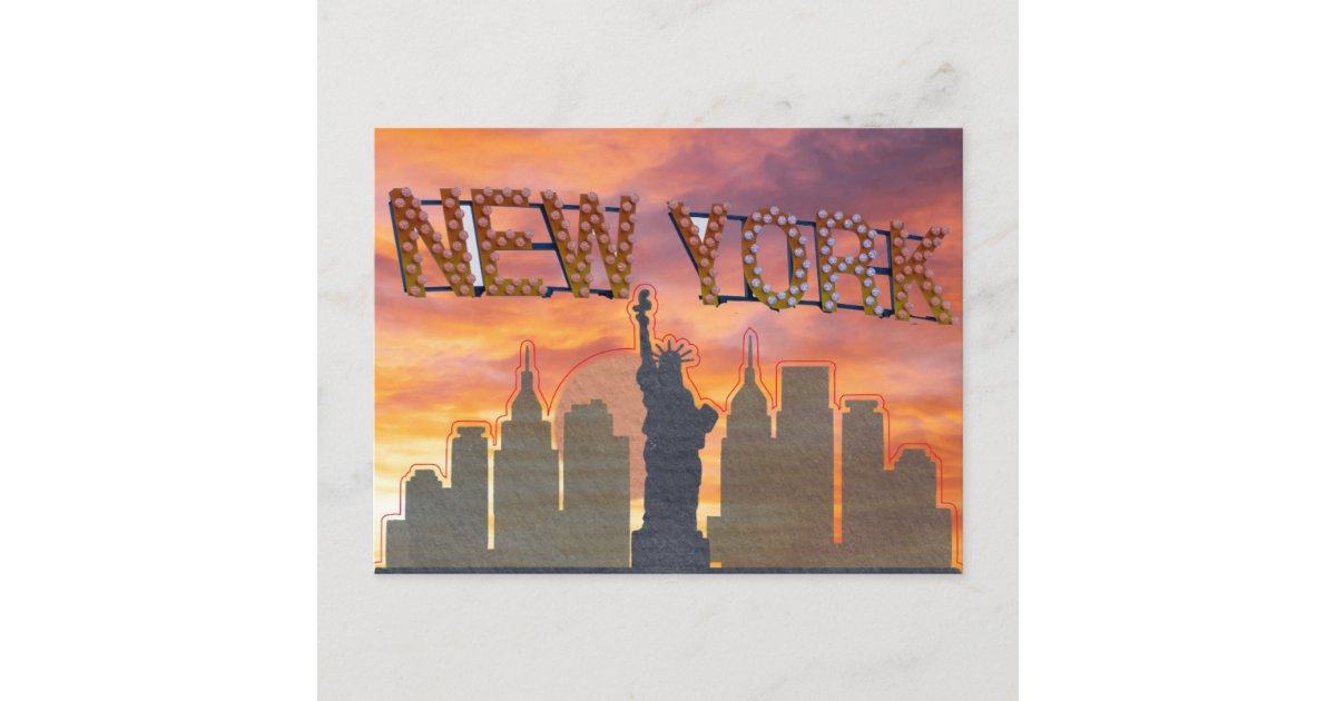 New York City Statue of Liberty Travel Postcard | Zazzle