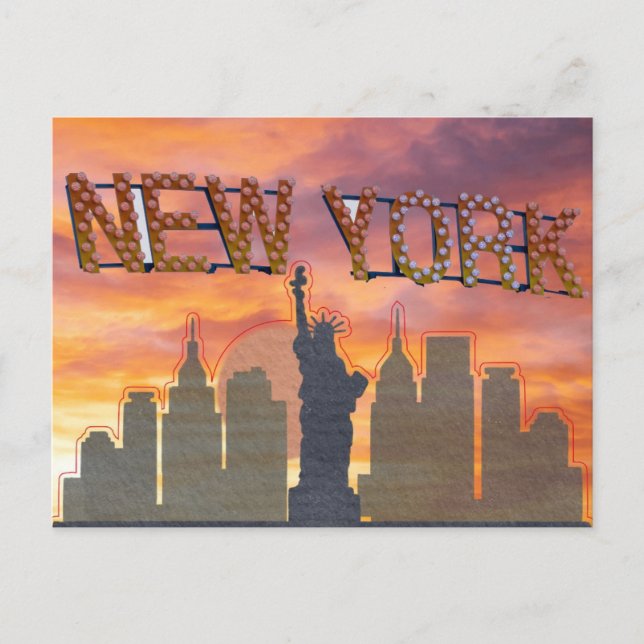 New York City Statue of Liberty Travel Postcard (Front)