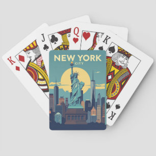 New York City Statue of Liberty Travel Vintage Poker Cards