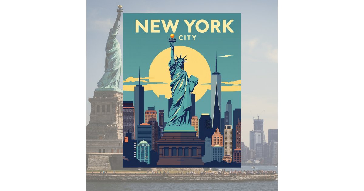 New York City Statue of Liberty Travel Vintage Postcard | Zazzle