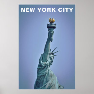 New York City Statue of Liberty Vintage Travel Poster