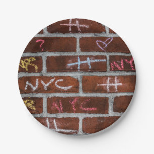 New York City Street Graffiti Photo Paper Plates