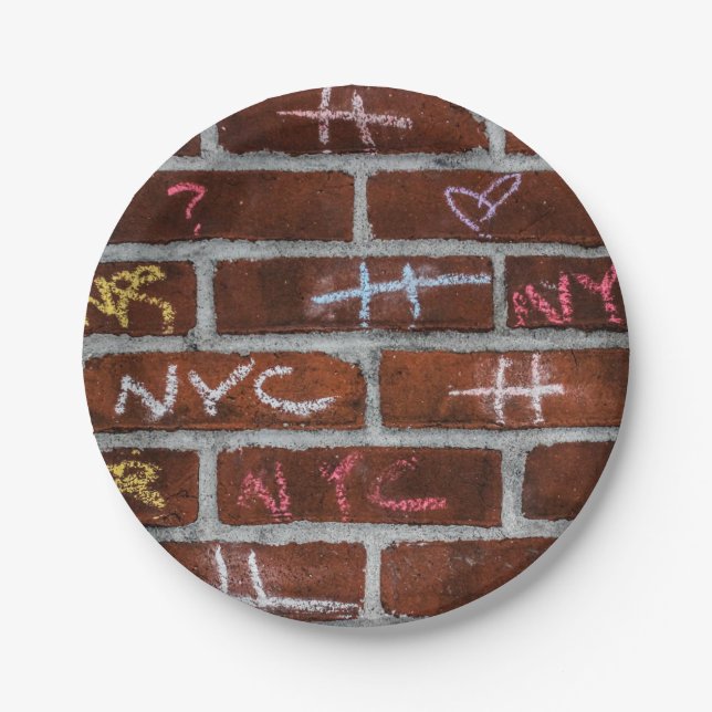 New York City Street Graffiti Photo Paper Plates (Front)