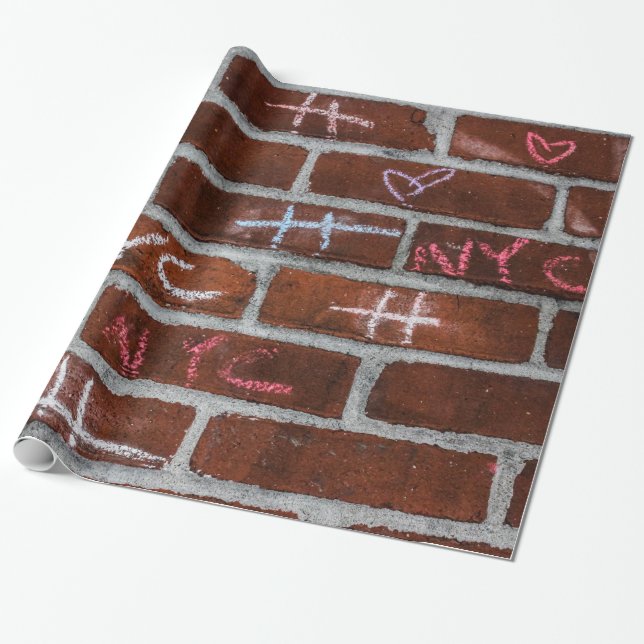 New York City Street Graffiti Photo Wrapping Paper (Unrolled)