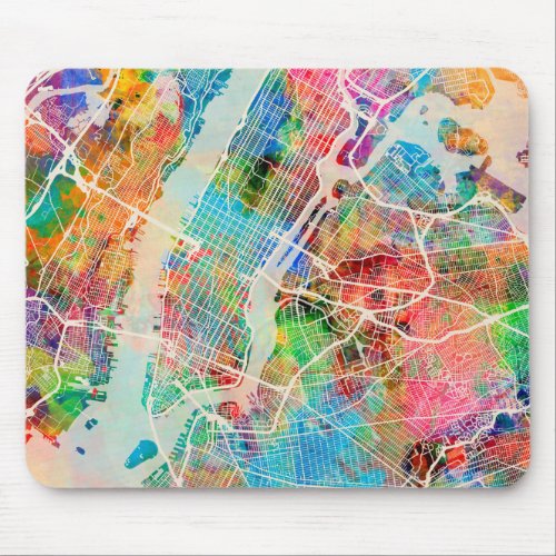 New York City Street Map Mouse Pad