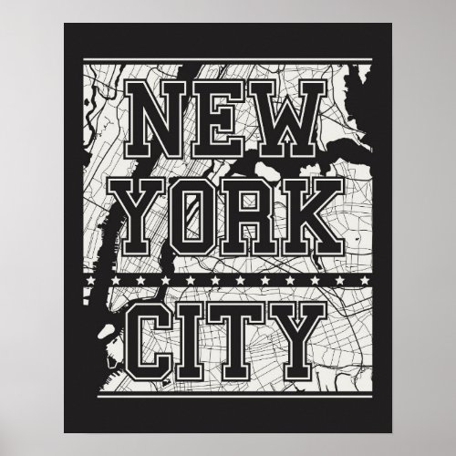 New York City  Street Map Poster