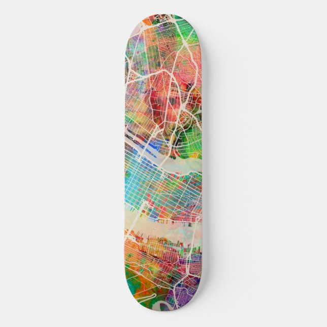New York City Street Map Skateboard Deck (Front)