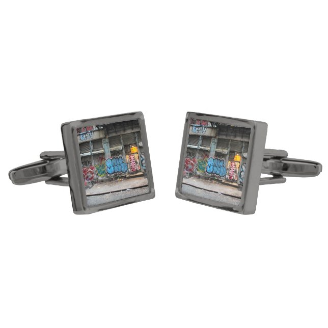 New York City Street Urban Photo Cufflinks (Angled)