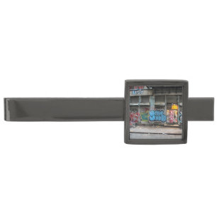 New York City Street Urban Photo Gunmetal Finish Tie Clip