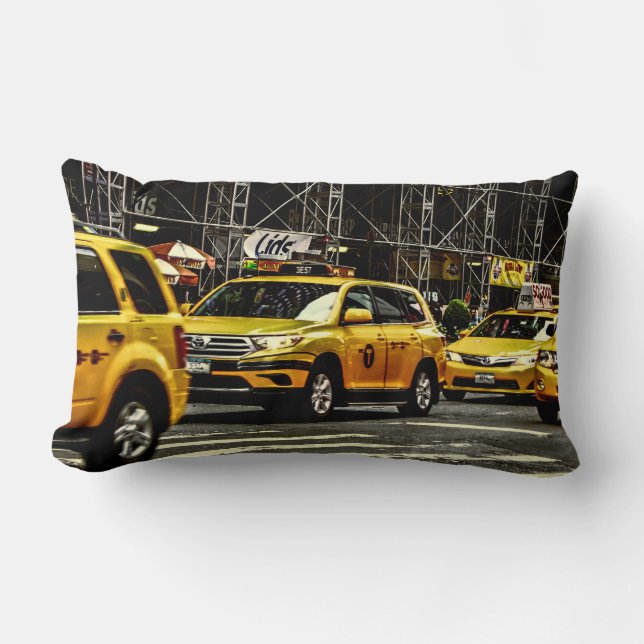 New York City Street Urban Photo Lumbar Pillow (Front)