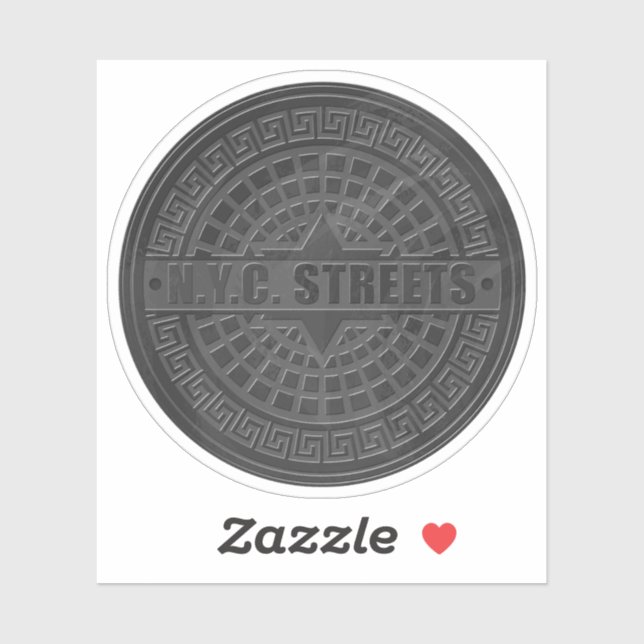 New York City Streets Gray Sticker (Sheet)