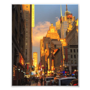 New York City Sunset Midtown Theatre District NYC Photo Print