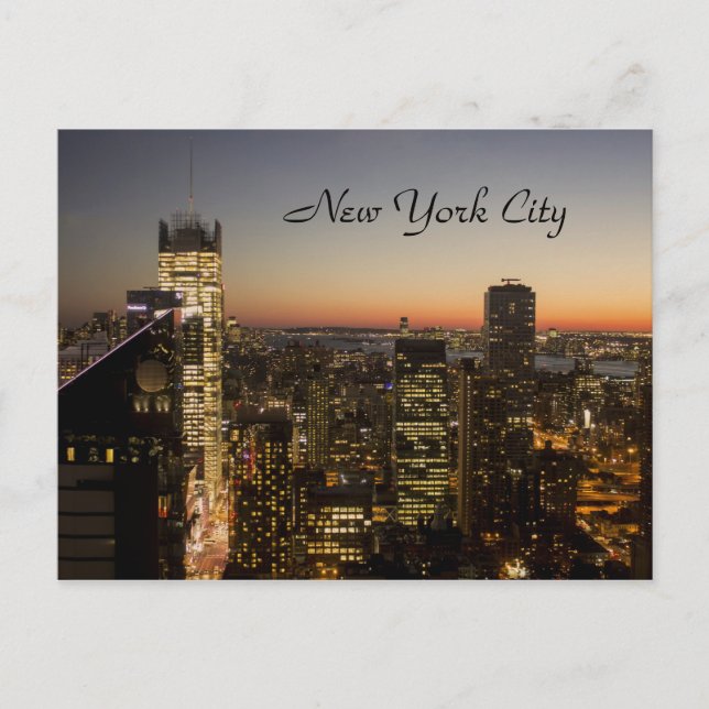 New York City Sunset Skyline Postcard (Front)
