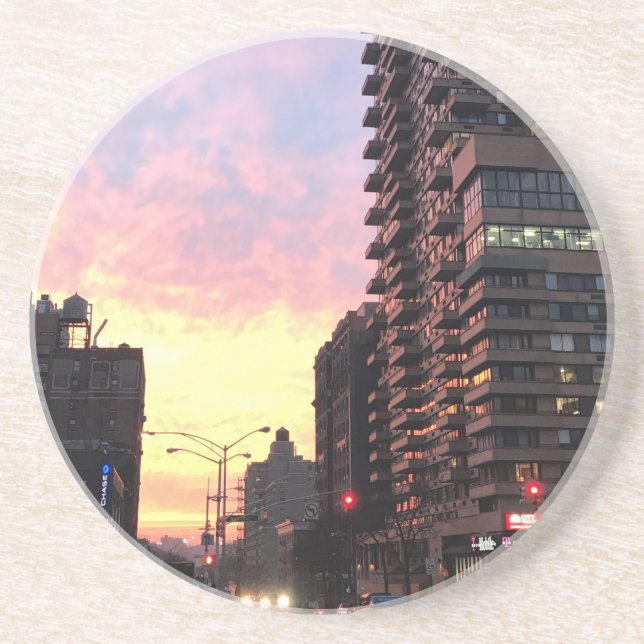 New York City Sunset Upper West Side Buildings NYC Coaster (Front)