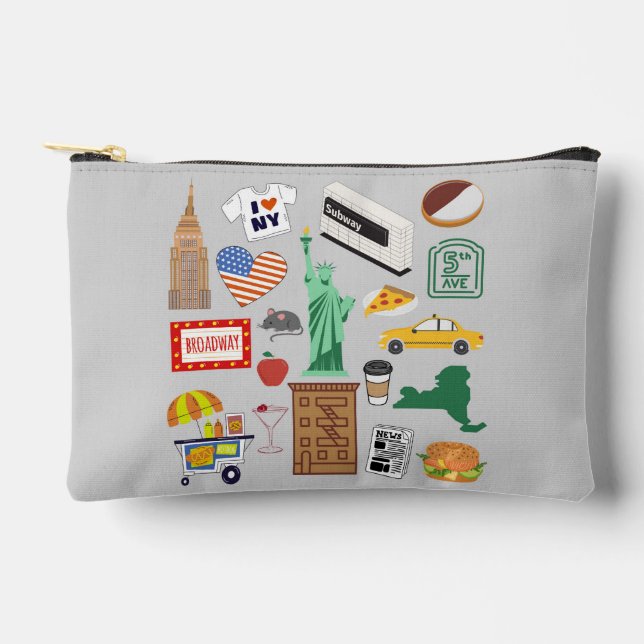 New York City Symbols Accessory Pouch (Front)
