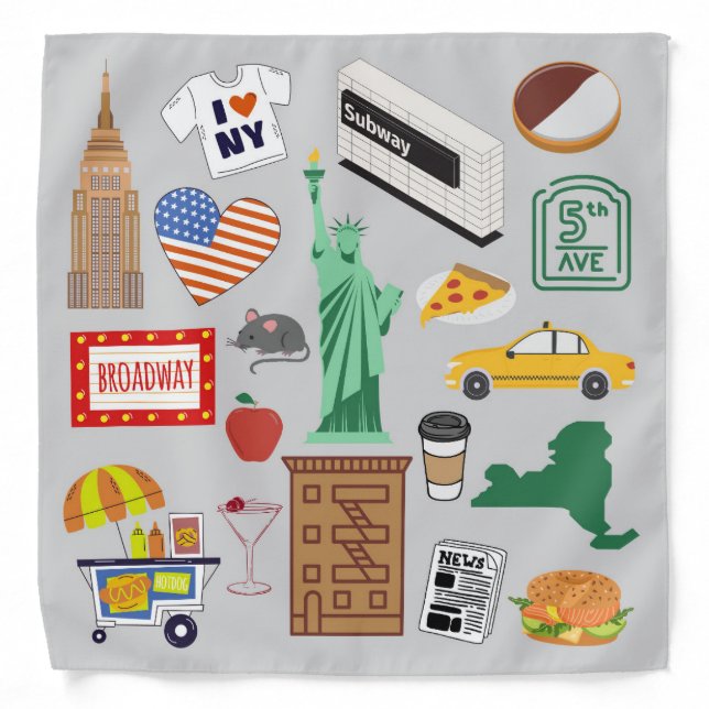 New York City Symbols Bandana (Front)