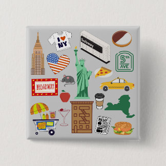New York City Symbols Button
